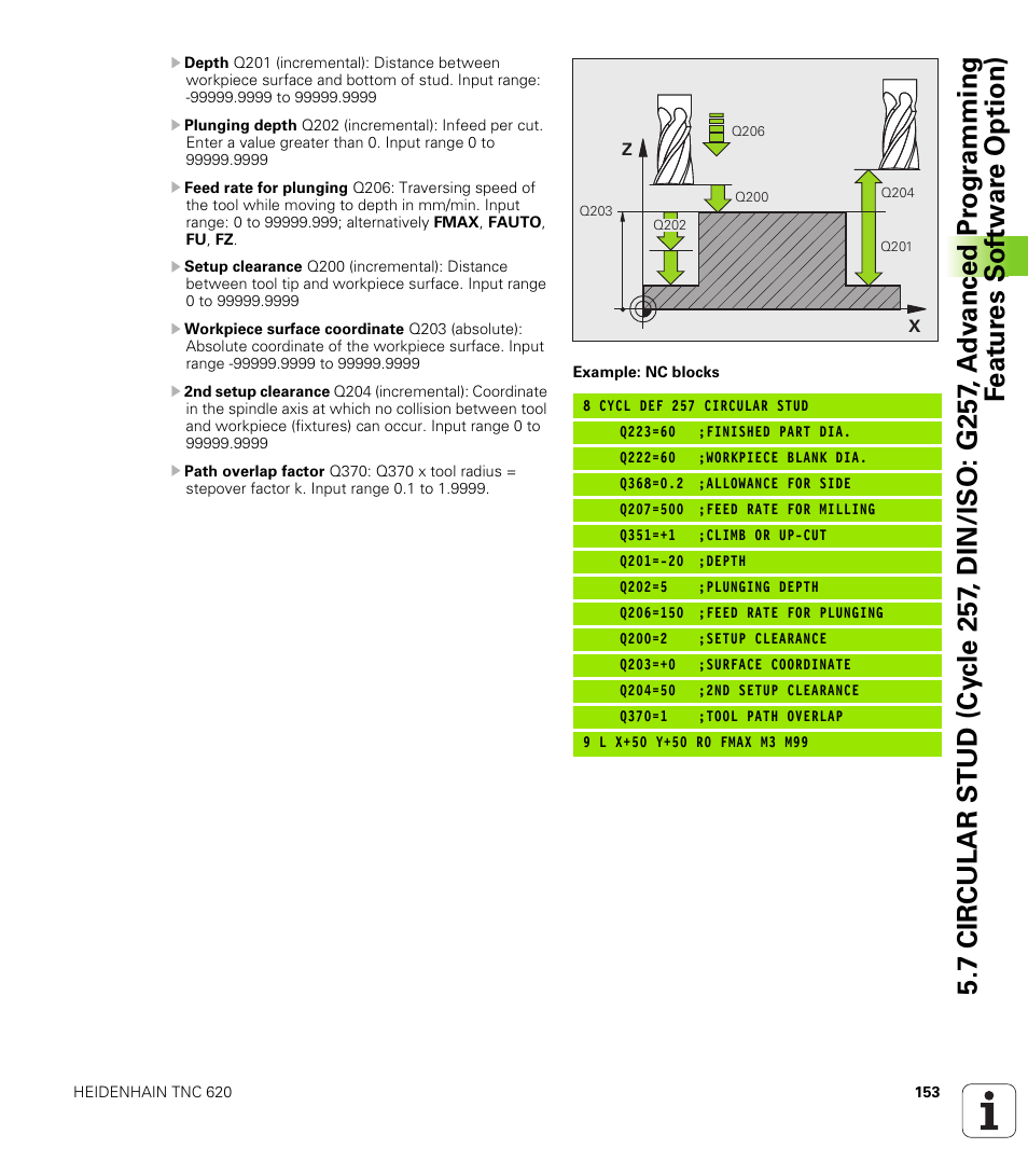 HEIDENHAIN TNC 620 (340 56x-02) Cycle programming User Manual | Page 153 / 437