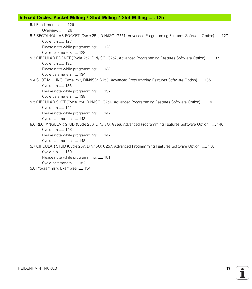 HEIDENHAIN TNC 620 (340 56x-02) Cycle programming User Manual | Page 17 / 437