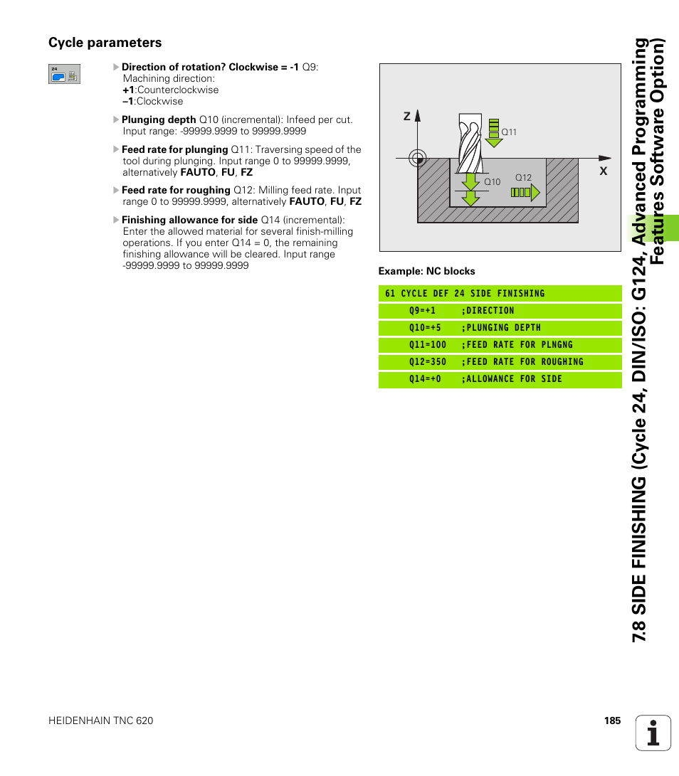 Cycle parameters | HEIDENHAIN TNC 620 (340 56x-02) Cycle programming User Manual | Page 185 / 437