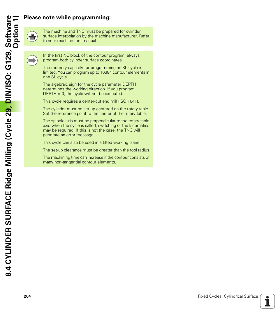 Please note while programming | HEIDENHAIN TNC 620 (340 56x-02) Cycle programming User Manual | Page 204 / 437
