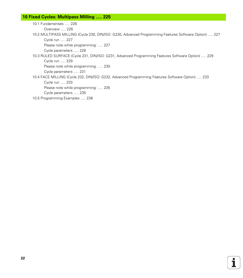 Fixed cycles: multipass milling | HEIDENHAIN TNC 620 (340 56x-02) Cycle programming User Manual | Page 22 / 437
