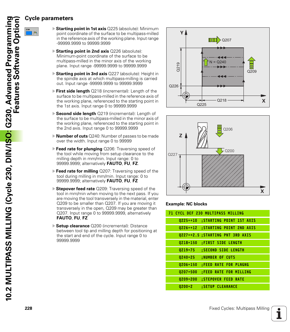 Cycle parameters | HEIDENHAIN TNC 620 (340 56x-02) Cycle programming User Manual | Page 228 / 437