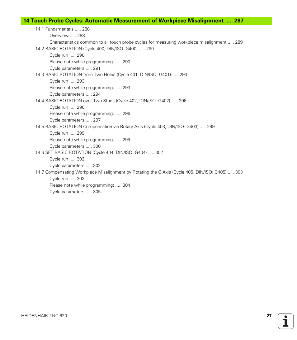 HEIDENHAIN TNC 620 (340 56x-02) Cycle programming User Manual | Page 27 / 437