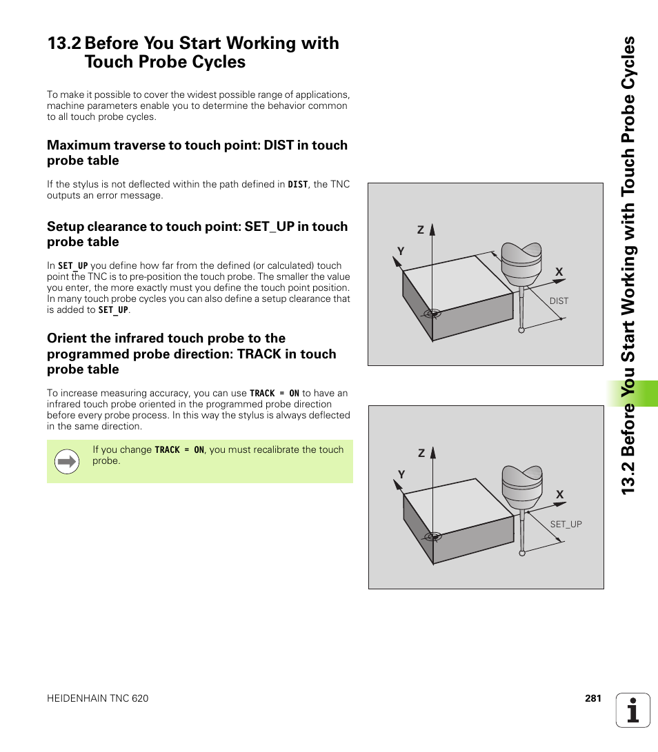 2 before you start working with touch probe cycles | HEIDENHAIN TNC 620 (340 56x-02) Cycle programming User Manual | Page 281 / 437