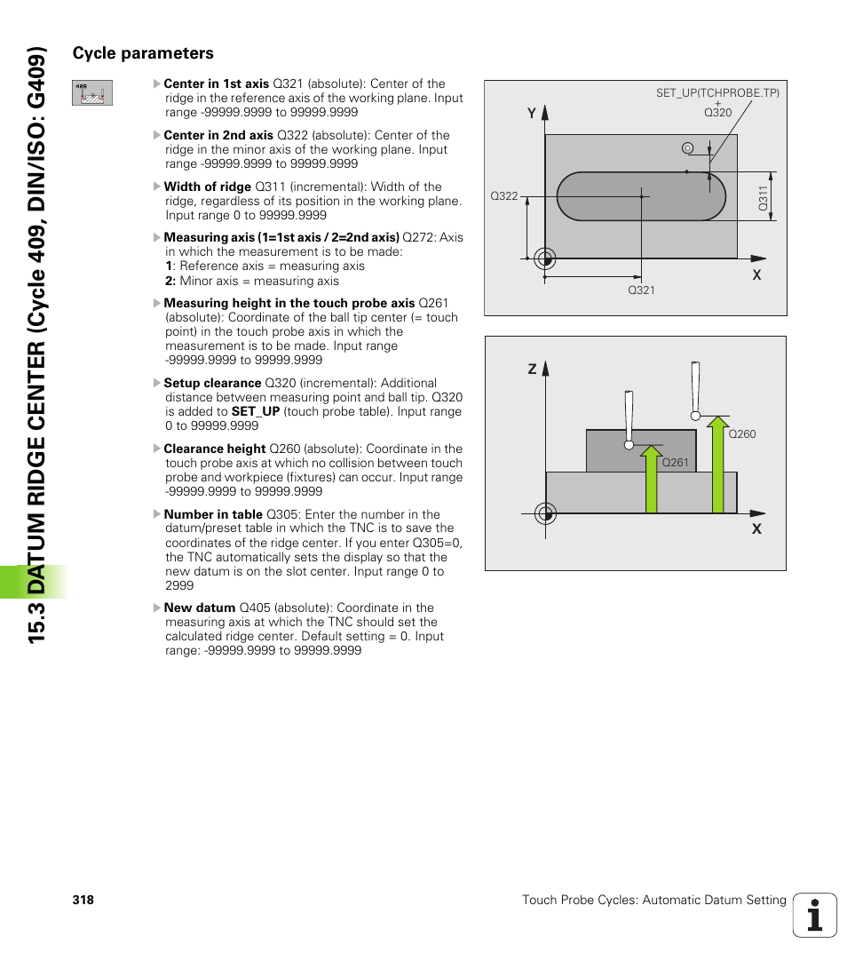 Cycle parameters | HEIDENHAIN TNC 620 (340 56x-02) Cycle programming User Manual | Page 318 / 437