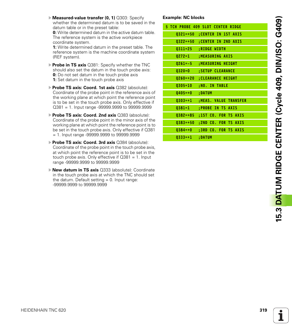 HEIDENHAIN TNC 620 (340 56x-02) Cycle programming User Manual | Page 319 / 437