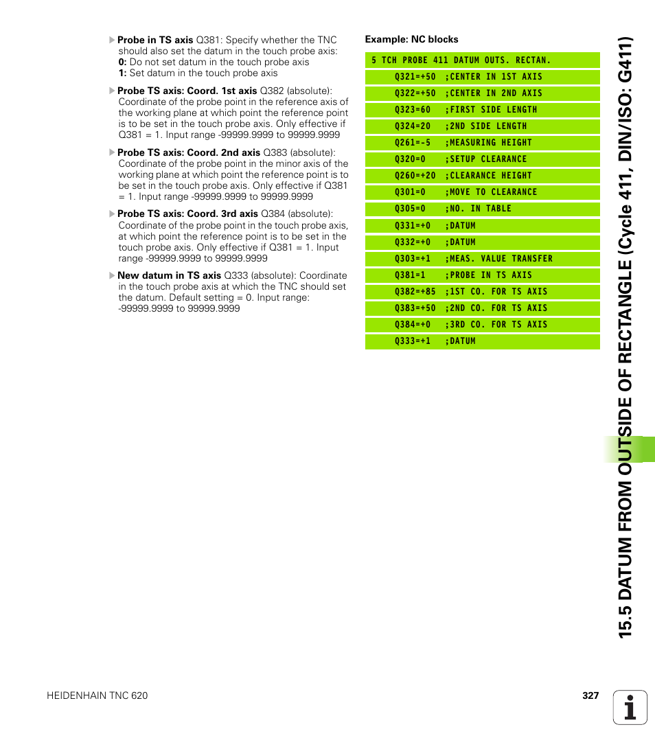 HEIDENHAIN TNC 620 (340 56x-02) Cycle programming User Manual | Page 327 / 437