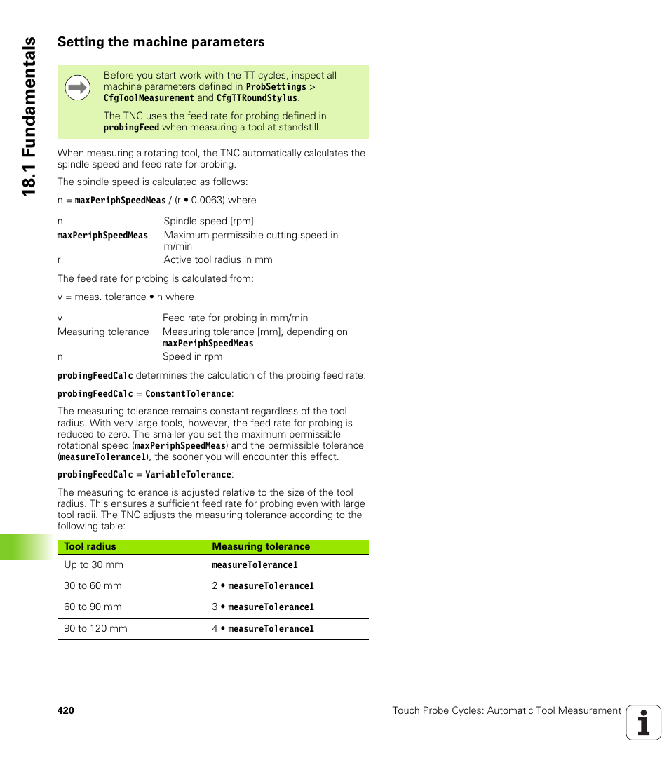 Setting the machine parameters, 18 .1 f undamentals | HEIDENHAIN TNC 620 (340 56x-02) Cycle programming User Manual | Page 420 / 437