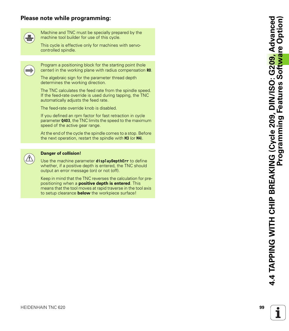 Please note while programming | HEIDENHAIN TNC 620 (340 56x-02) Cycle programming User Manual | Page 99 / 437