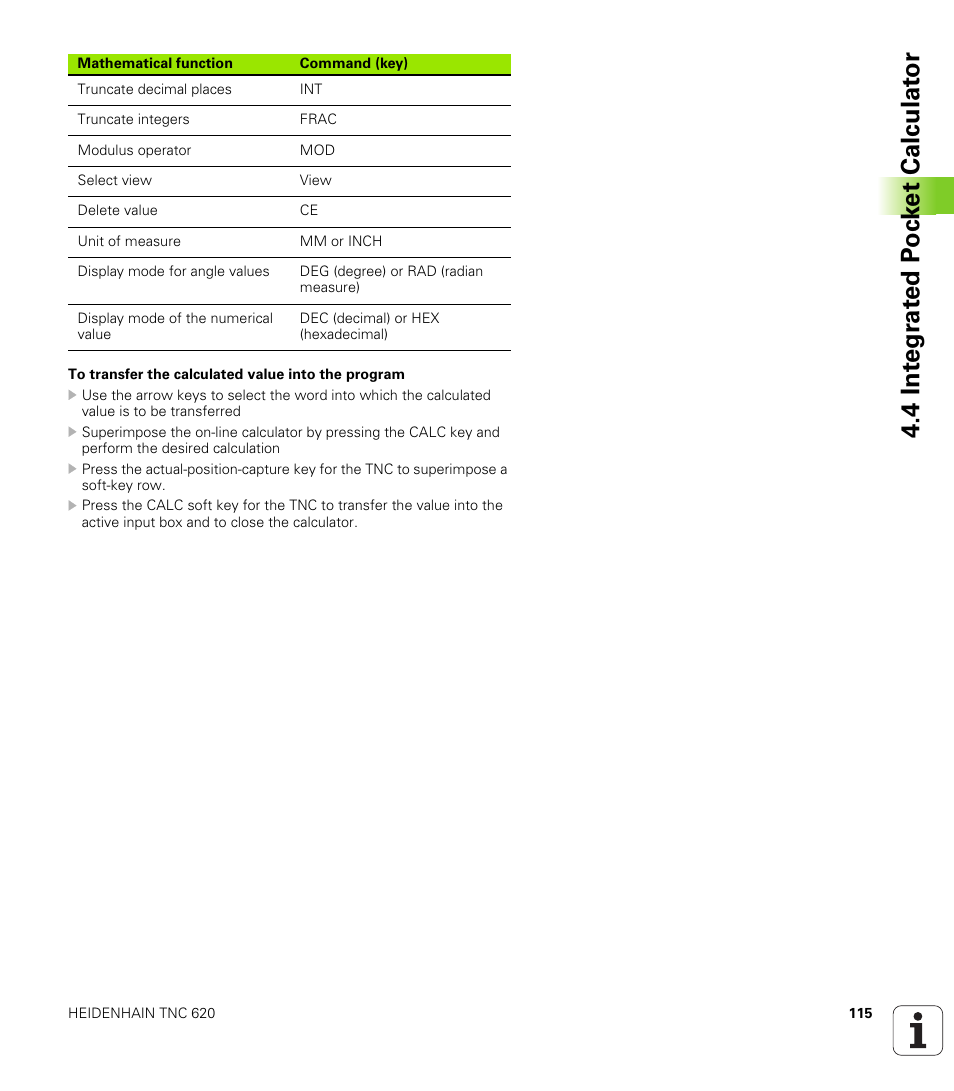 HEIDENHAIN TNC 620 (340 56x-02) ISO programming User Manual | Page 115 / 467
