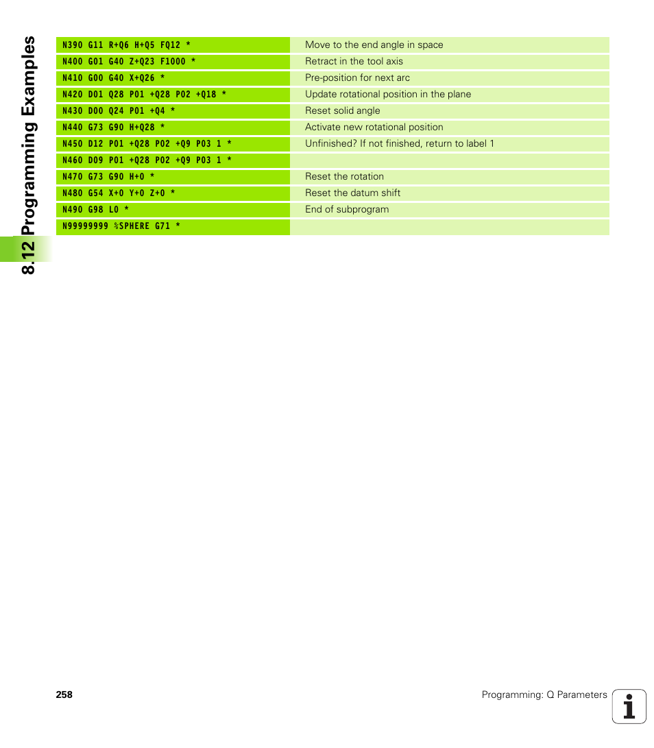 12 pr ogr amming examples | HEIDENHAIN TNC 620 (340 56x-02) ISO programming User Manual | Page 258 / 467