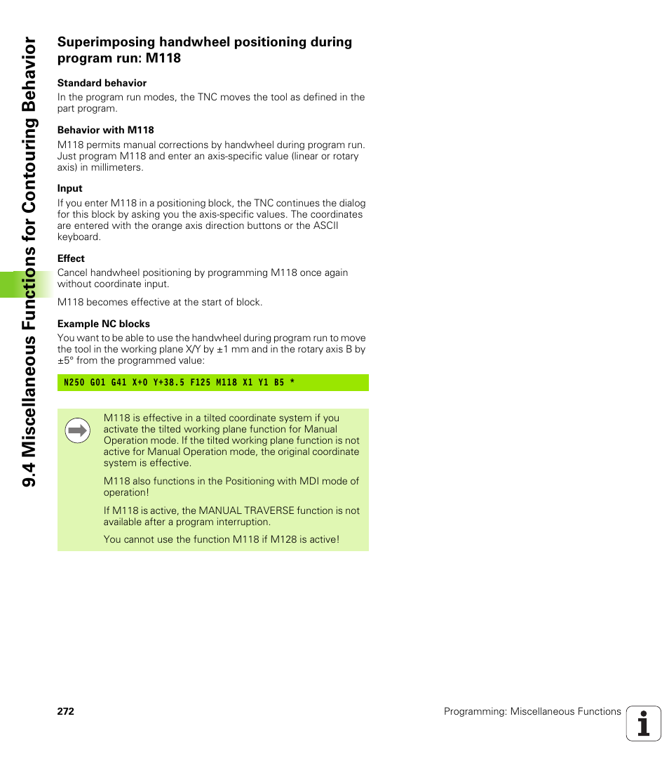 HEIDENHAIN TNC 620 (340 56x-02) ISO programming User Manual | Page 272 / 467