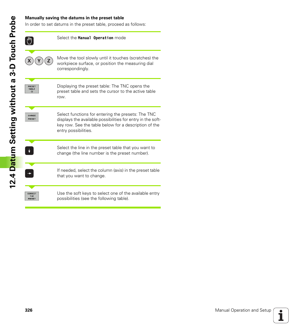 4 d a tum set ting without a 3-d t o uc h pr obe | HEIDENHAIN TNC 620 (340 56x-02) ISO programming User Manual | Page 326 / 467