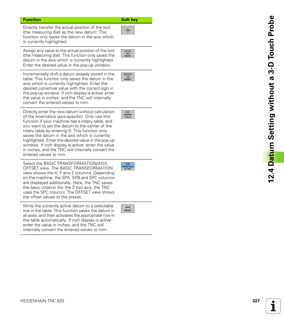 4 d a tum set ting without a 3-d t o uc h pr obe | HEIDENHAIN TNC 620 (340 56x-02) ISO programming User Manual | Page 327 / 467