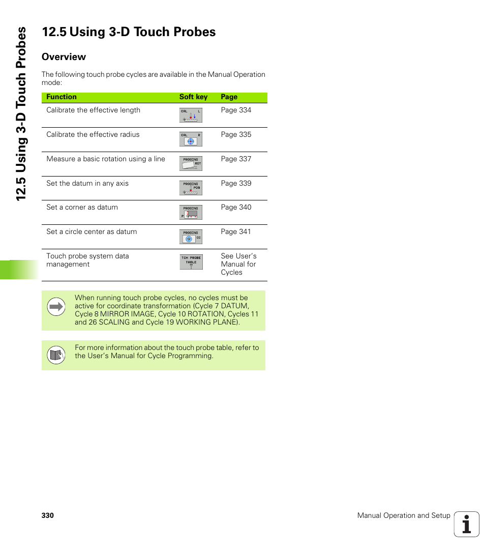 5 using 3-d touch probes, Overview | HEIDENHAIN TNC 620 (340 56x-02) ISO programming User Manual | Page 330 / 467