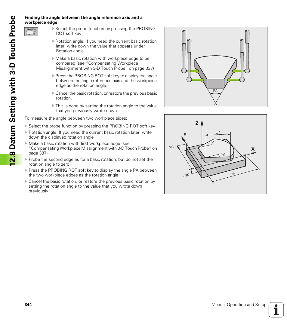 8 d a tum set ting with 3-d t o uc h pr obe | HEIDENHAIN TNC 620 (340 56x-02) ISO programming User Manual | Page 344 / 467
