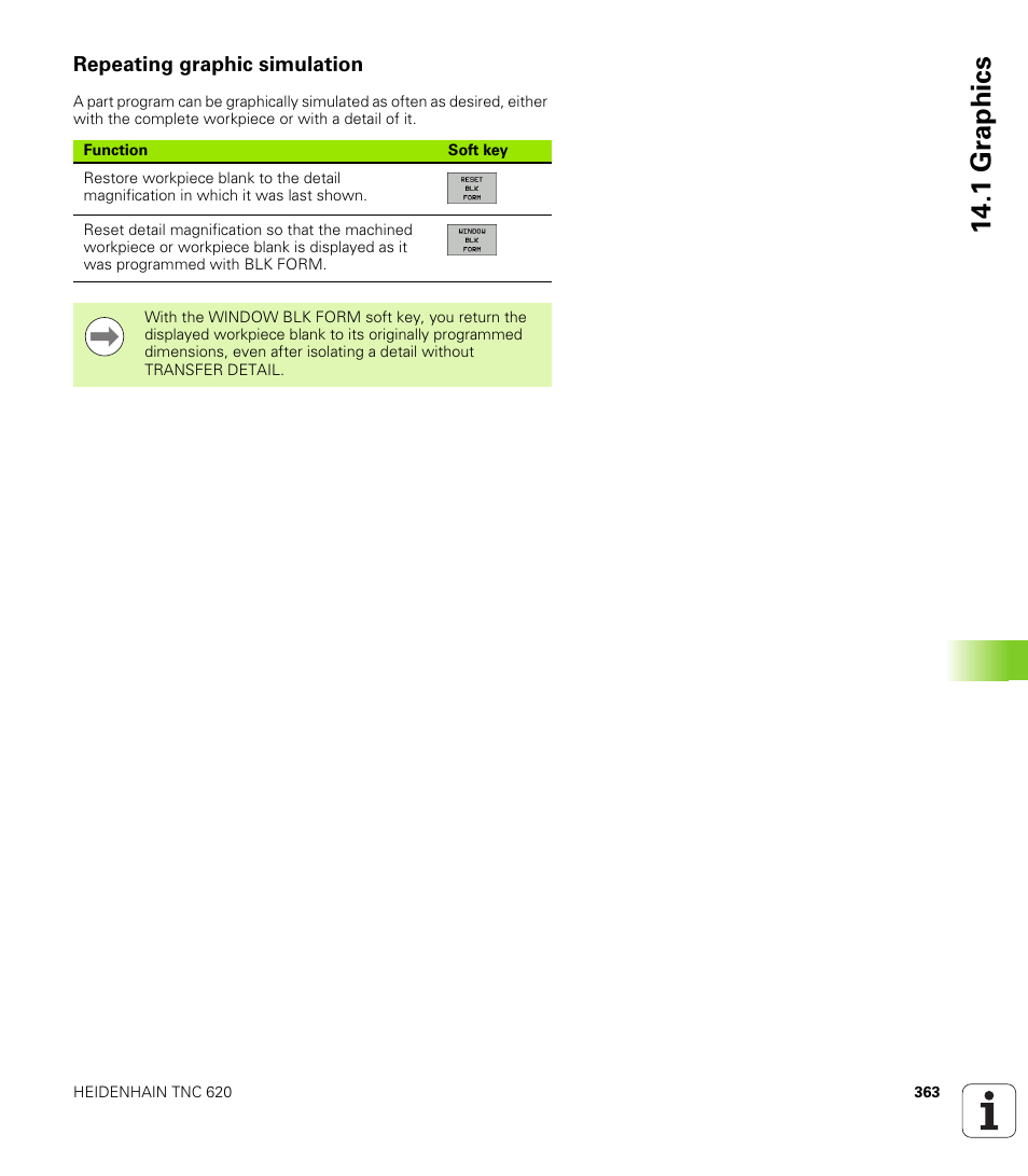 Repeating graphic simulation, 1 gr aphics | HEIDENHAIN TNC 620 (340 56x-02) ISO programming User Manual | Page 363 / 467