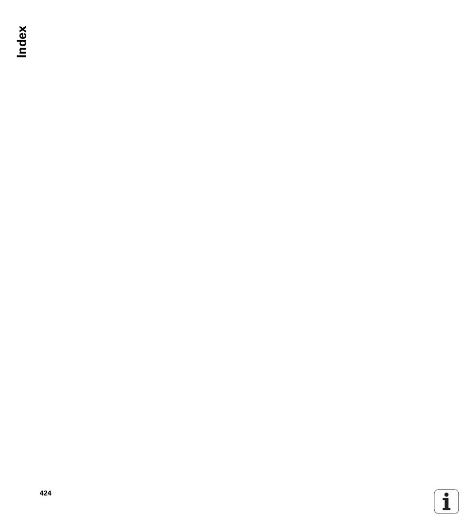 Index | HEIDENHAIN TNC 620 (340 56x-02) ISO programming User Manual | Page 424 / 467