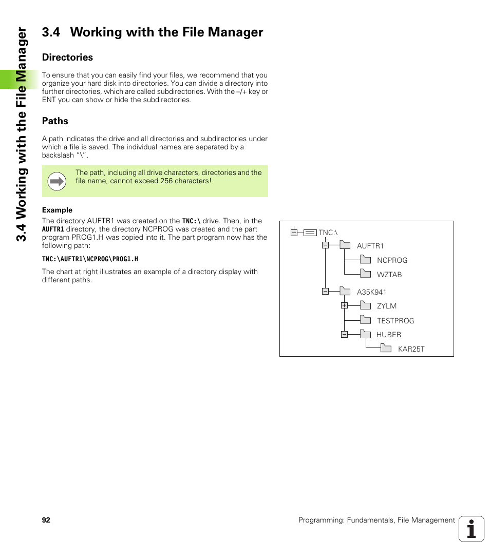 4 working with the file manager, Directories, Paths | HEIDENHAIN TNC 620 (340 56x-02) ISO programming User Manual | Page 92 / 467