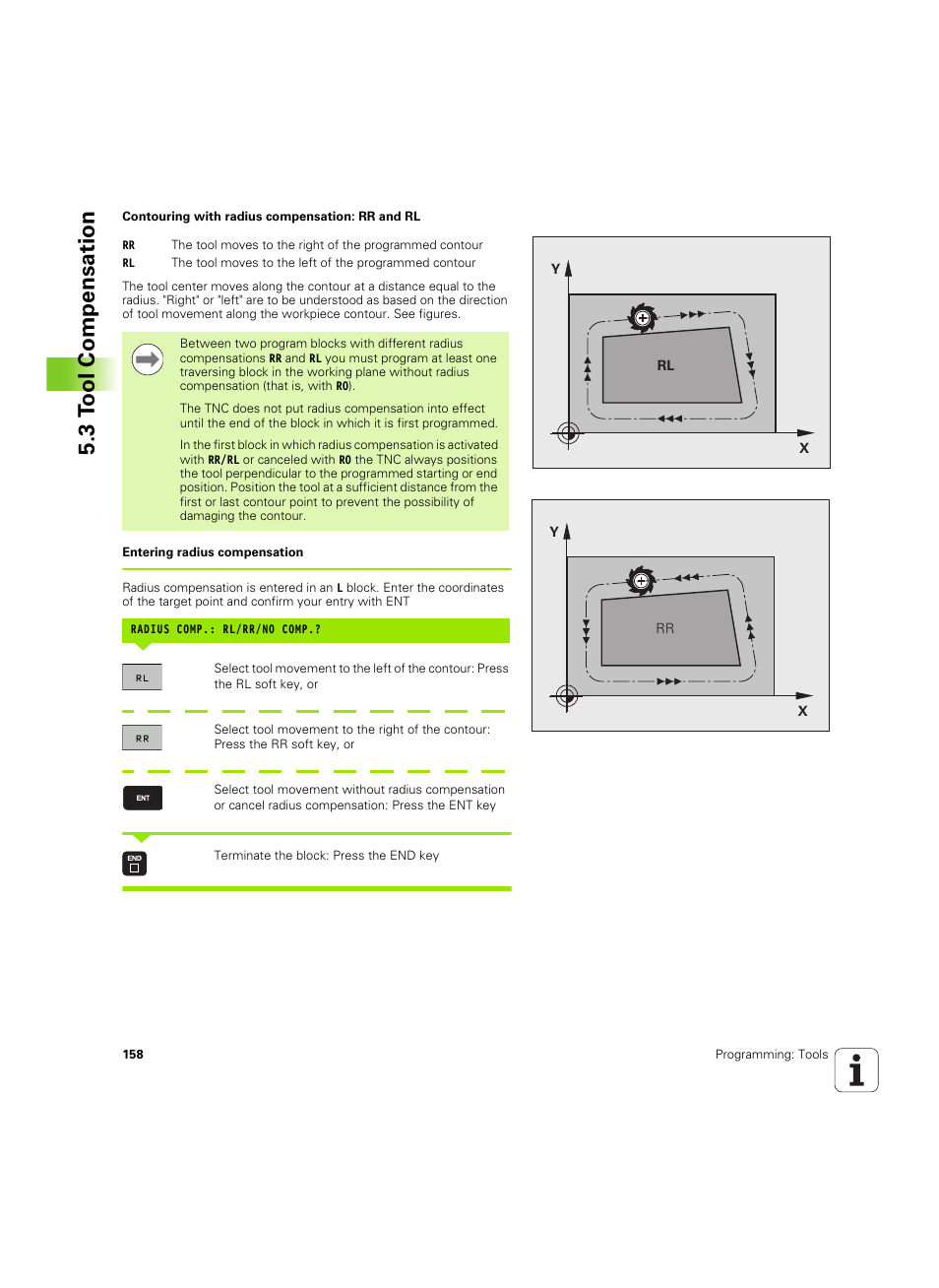 3 t ool compensation | HEIDENHAIN TNC 620 (340 56x-03) User Manual | Page 158 / 541