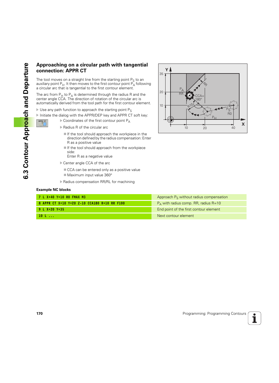 3 cont our appr oac h and depar tur e | HEIDENHAIN TNC 620 (340 56x-03) User Manual | Page 170 / 541