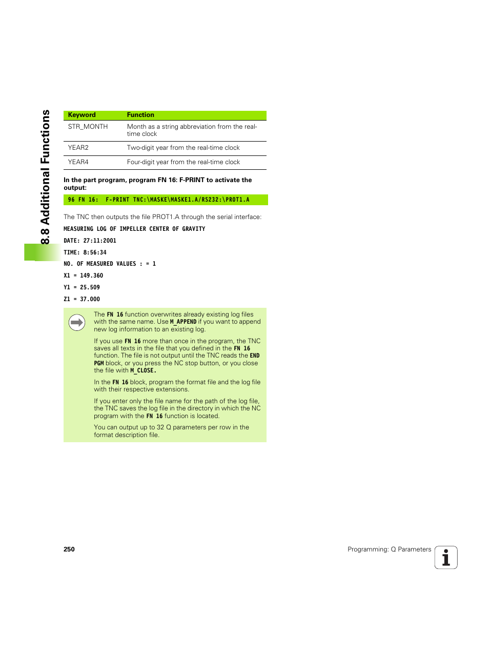 8 a d ditional f unctions | HEIDENHAIN TNC 620 (340 56x-03) User Manual | Page 250 / 541