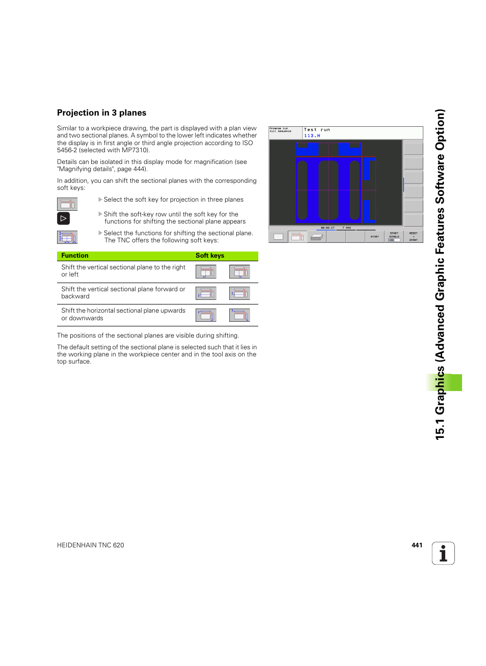 Projection in 3 planes | HEIDENHAIN TNC 620 (340 56x-03) User Manual | Page 441 / 541