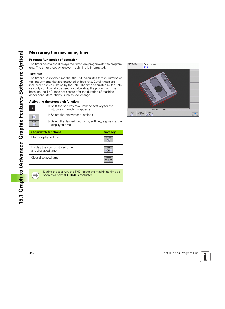 Measuring the machining time | HEIDENHAIN TNC 620 (340 56x-03) User Manual | Page 446 / 541