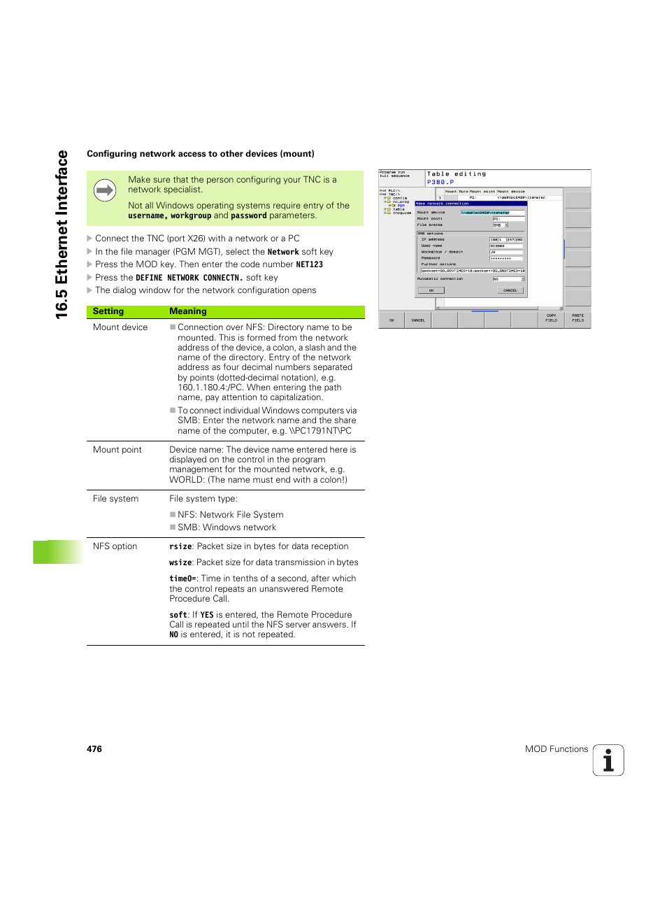 5 ether n et int e rf ace | HEIDENHAIN TNC 620 (340 56x-03) User Manual | Page 476 / 541