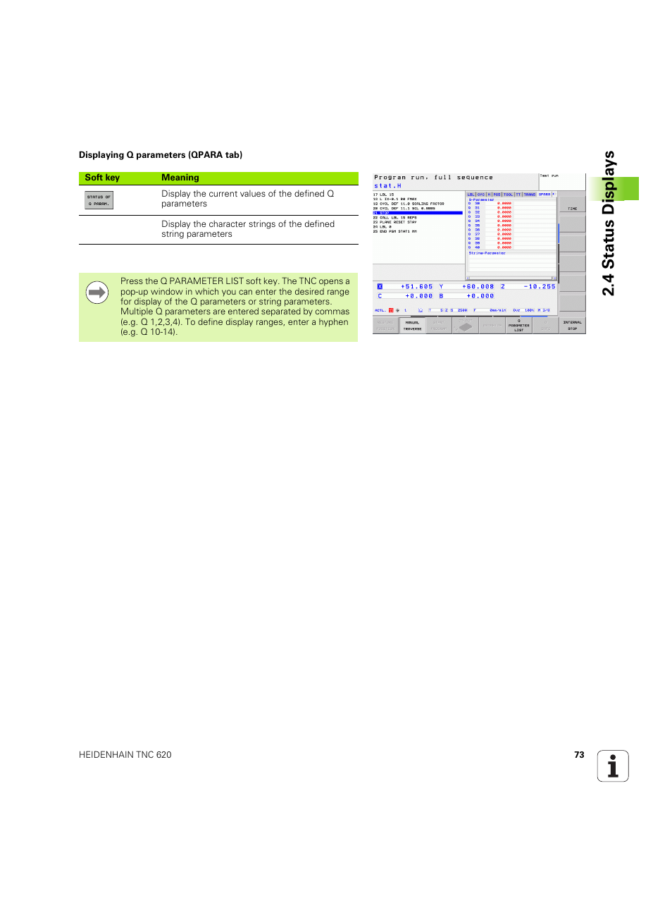 4 stat us displa ys | HEIDENHAIN TNC 620 (340 56x-03) User Manual | Page 73 / 541