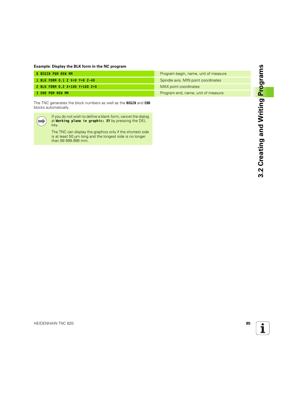 2 cr eating and w riting pr ogr a ms | HEIDENHAIN TNC 620 (340 56x-03) User Manual | Page 85 / 541