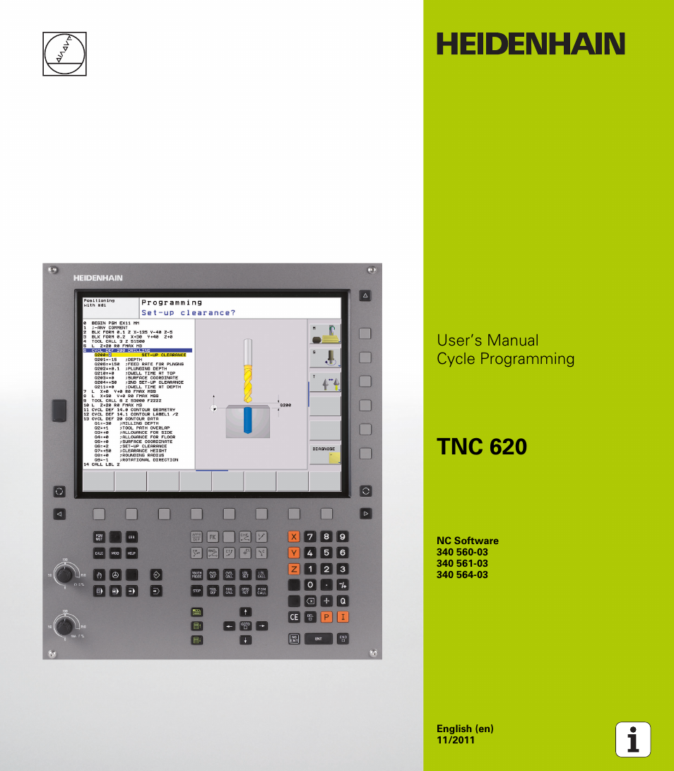 HEIDENHAIN TNC 620 (340 56x-03) Cycle programming User Manual | 459 pages