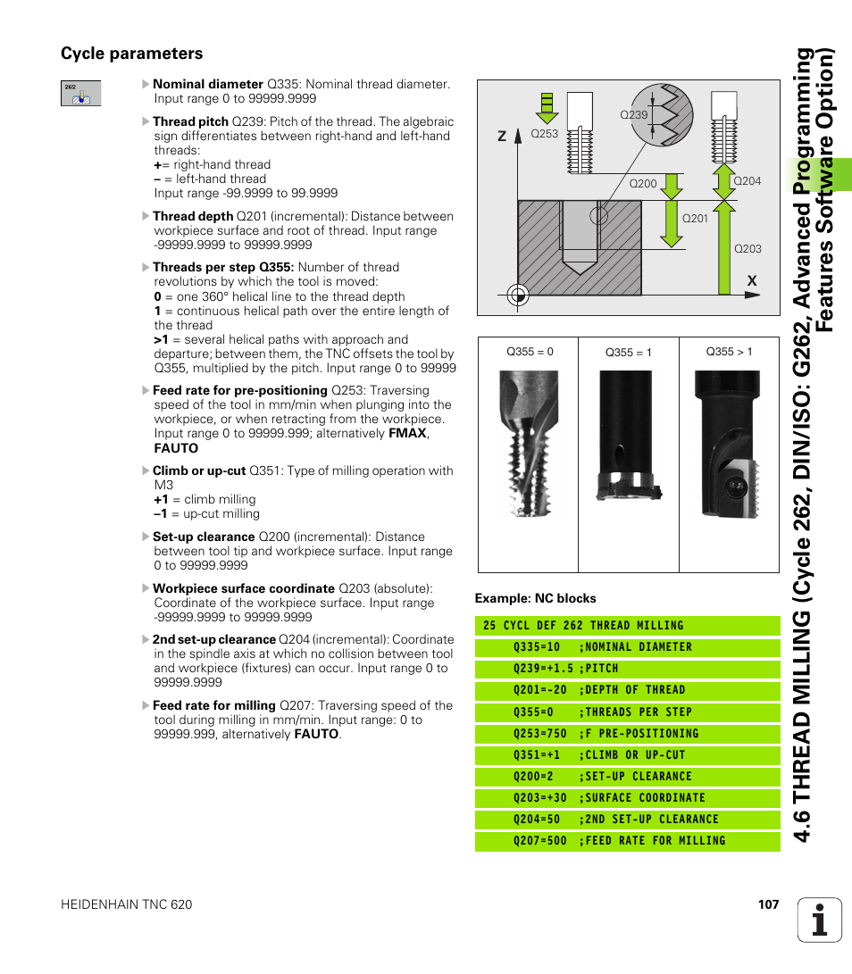 Cycle parameters | HEIDENHAIN TNC 620 (340 56x-03) Cycle programming User Manual | Page 107 / 459