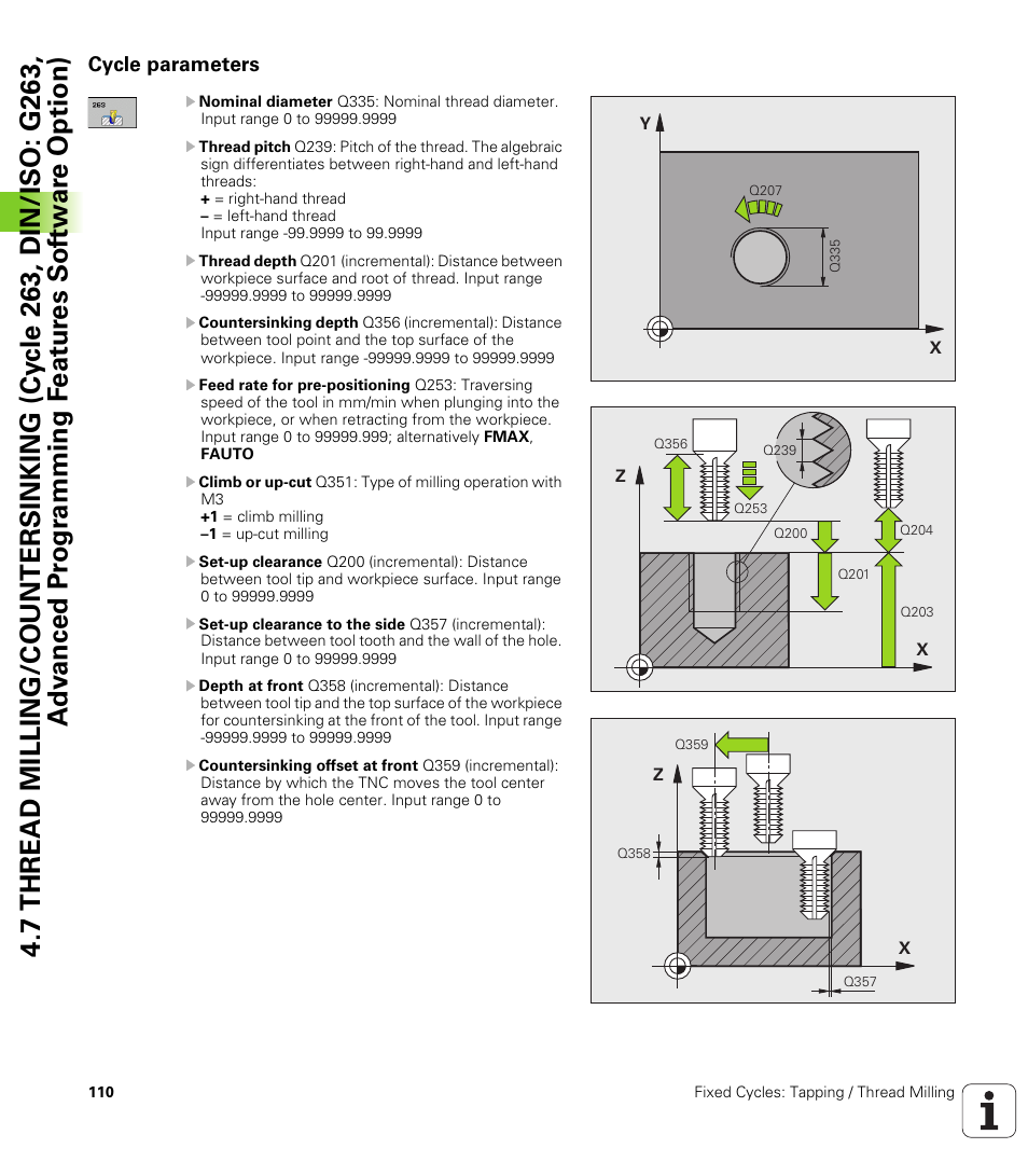 Cycle parameters | HEIDENHAIN TNC 620 (340 56x-03) Cycle programming User Manual | Page 110 / 459