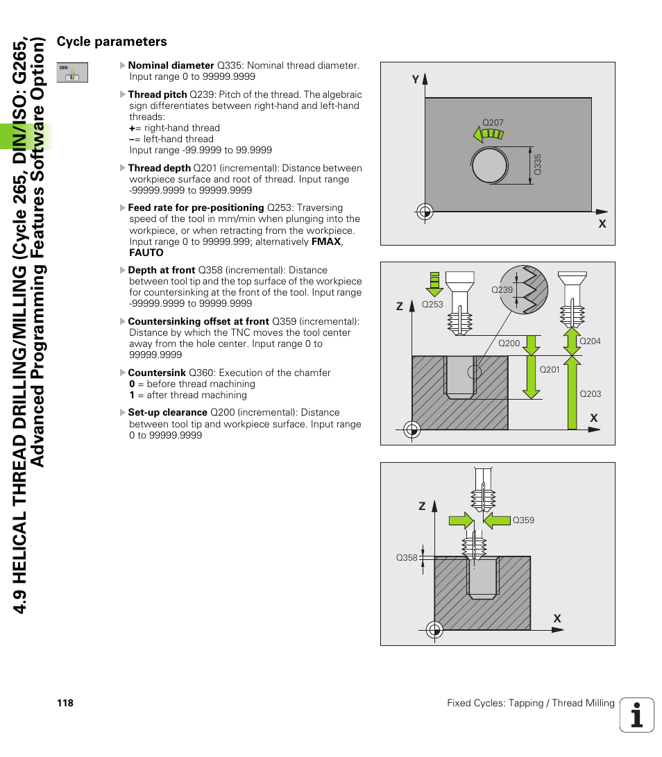 Cycle parameters | HEIDENHAIN TNC 620 (340 56x-03) Cycle programming User Manual | Page 118 / 459