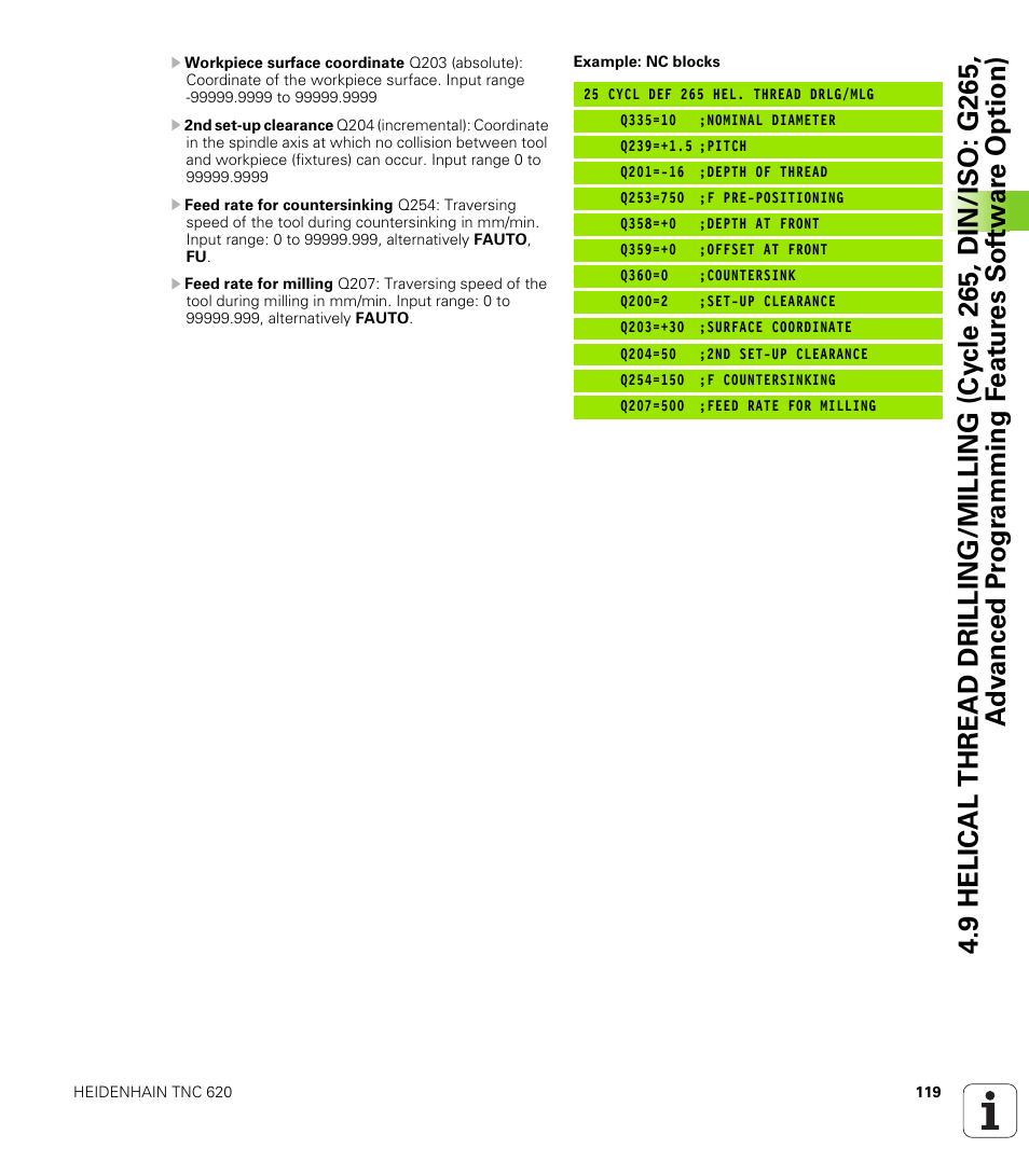 HEIDENHAIN TNC 620 (340 56x-03) Cycle programming User Manual | Page 119 / 459