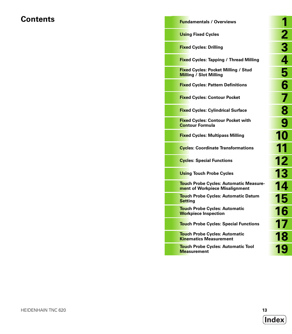 HEIDENHAIN TNC 620 (340 56x-03) Cycle programming User Manual | Page 13 / 459