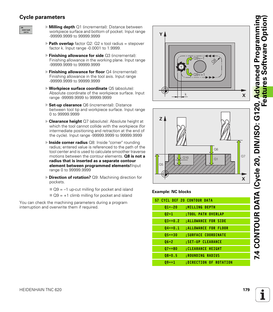 Cycle parameters | HEIDENHAIN TNC 620 (340 56x-03) Cycle programming User Manual | Page 179 / 459