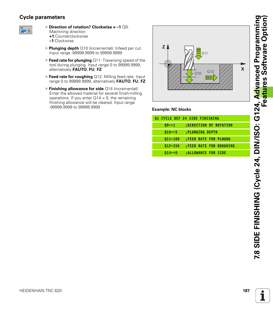Cycle parameters | HEIDENHAIN TNC 620 (340 56x-03) Cycle programming User Manual | Page 187 / 459