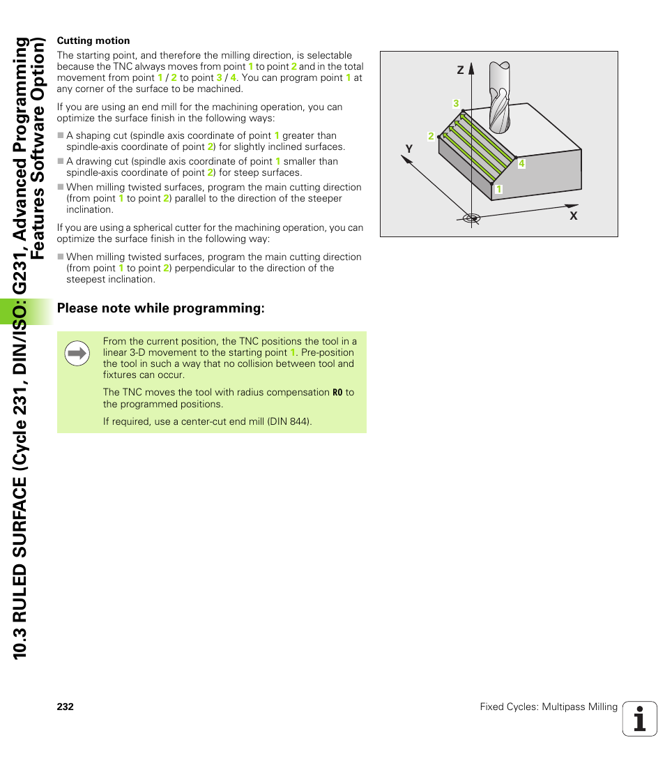 Please note while programming | HEIDENHAIN TNC 620 (340 56x-03) Cycle programming User Manual | Page 232 / 459