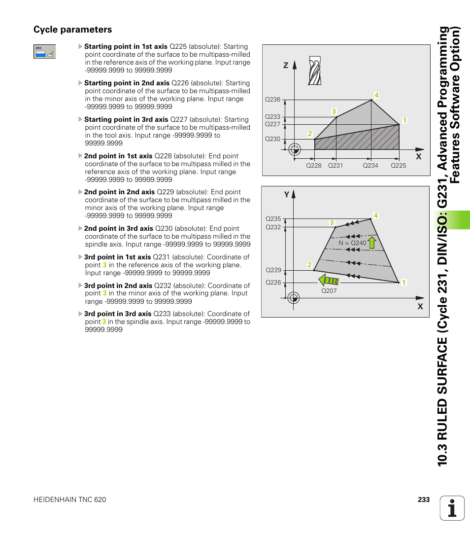 Cycle parameters | HEIDENHAIN TNC 620 (340 56x-03) Cycle programming User Manual | Page 233 / 459