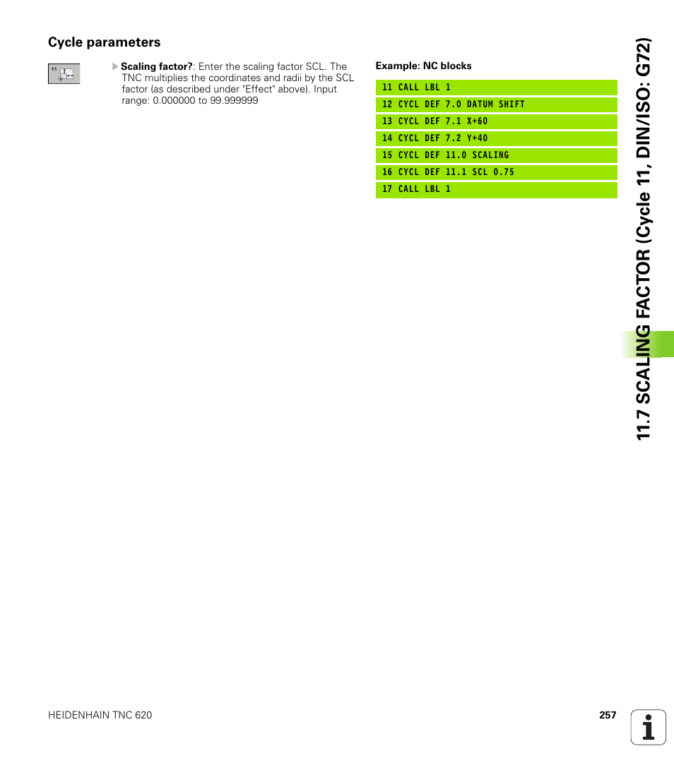Cycle parameters | HEIDENHAIN TNC 620 (340 56x-03) Cycle programming User Manual | Page 257 / 459