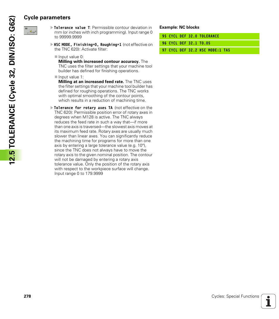 Cycle parameters | HEIDENHAIN TNC 620 (340 56x-03) Cycle programming User Manual | Page 278 / 459