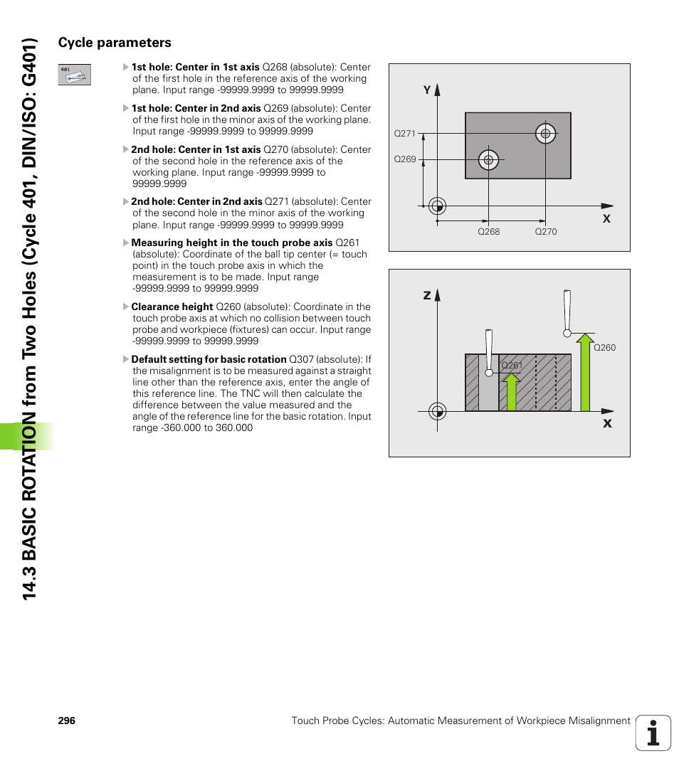 Cycle parameters | HEIDENHAIN TNC 620 (340 56x-03) Cycle programming User Manual | Page 296 / 459