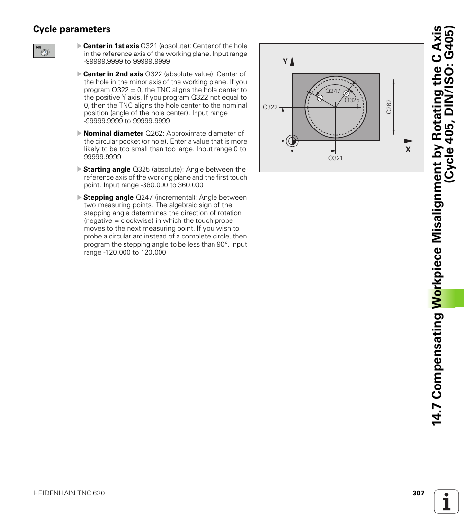 Cycle parameters | HEIDENHAIN TNC 620 (340 56x-03) Cycle programming User Manual | Page 307 / 459
