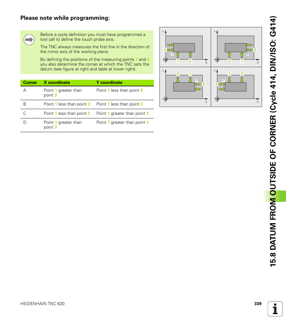 Please note while programming | HEIDENHAIN TNC 620 (340 56x-03) Cycle programming User Manual | Page 339 / 459
