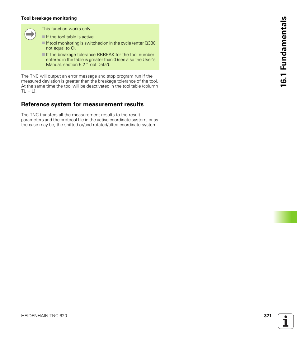 Reference system for measurement results, 1 f undamentals | HEIDENHAIN TNC 620 (340 56x-03) Cycle programming User Manual | Page 371 / 459