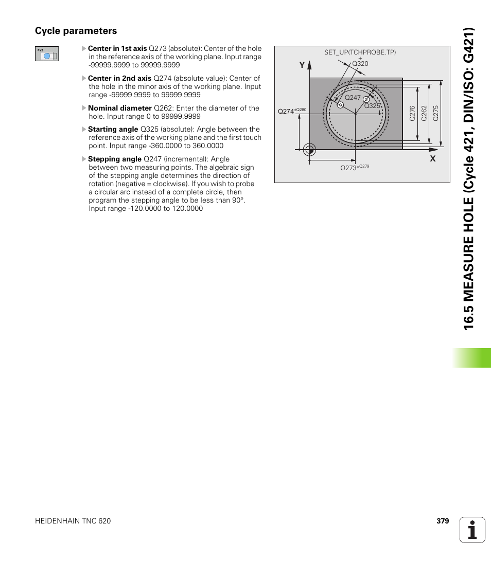 Cycle parameters | HEIDENHAIN TNC 620 (340 56x-03) Cycle programming User Manual | Page 379 / 459