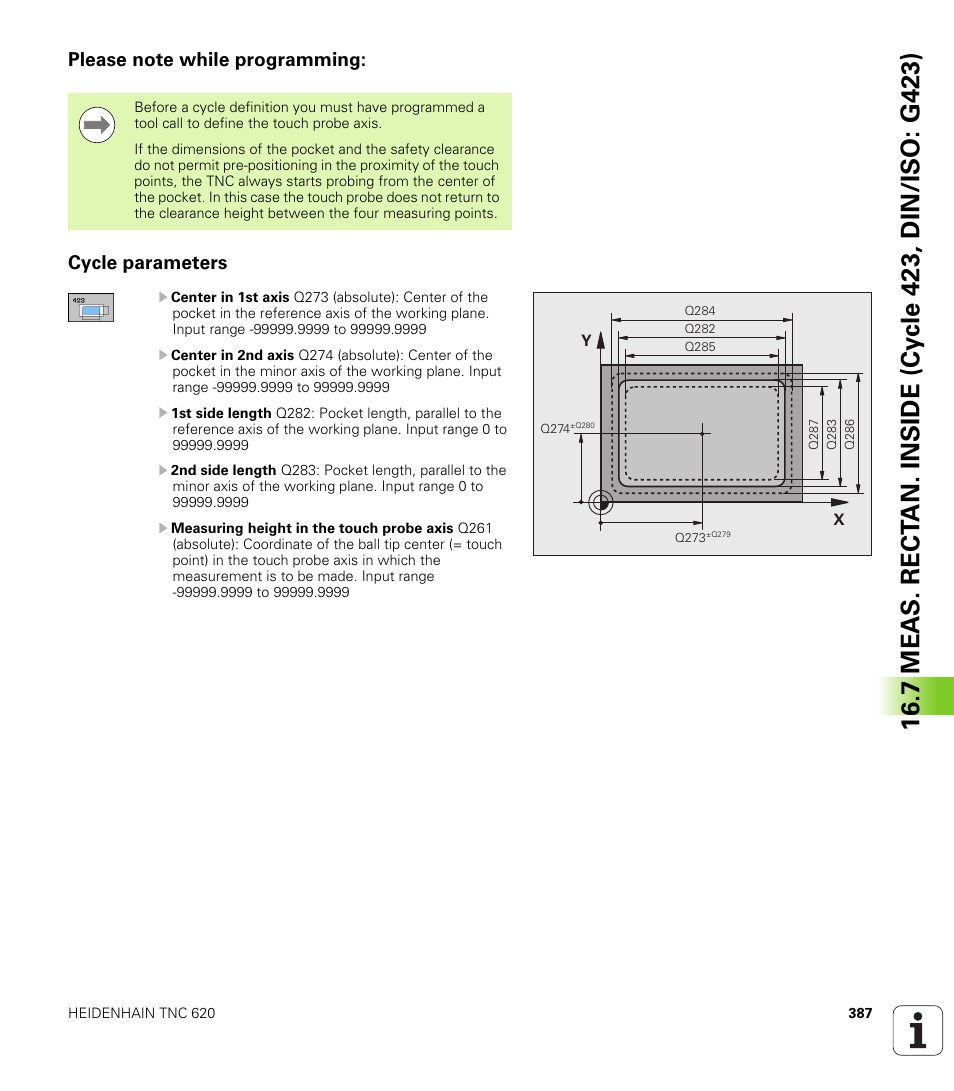 Please note while programming, Cycle parameters | HEIDENHAIN TNC 620 (340 56x-03) Cycle programming User Manual | Page 387 / 459