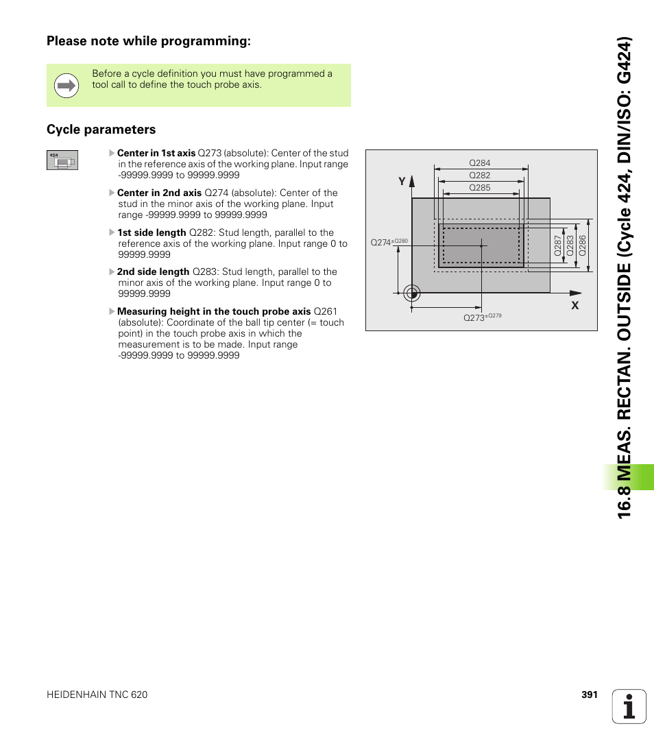 Please note while programming, Cycle parameters | HEIDENHAIN TNC 620 (340 56x-03) Cycle programming User Manual | Page 391 / 459